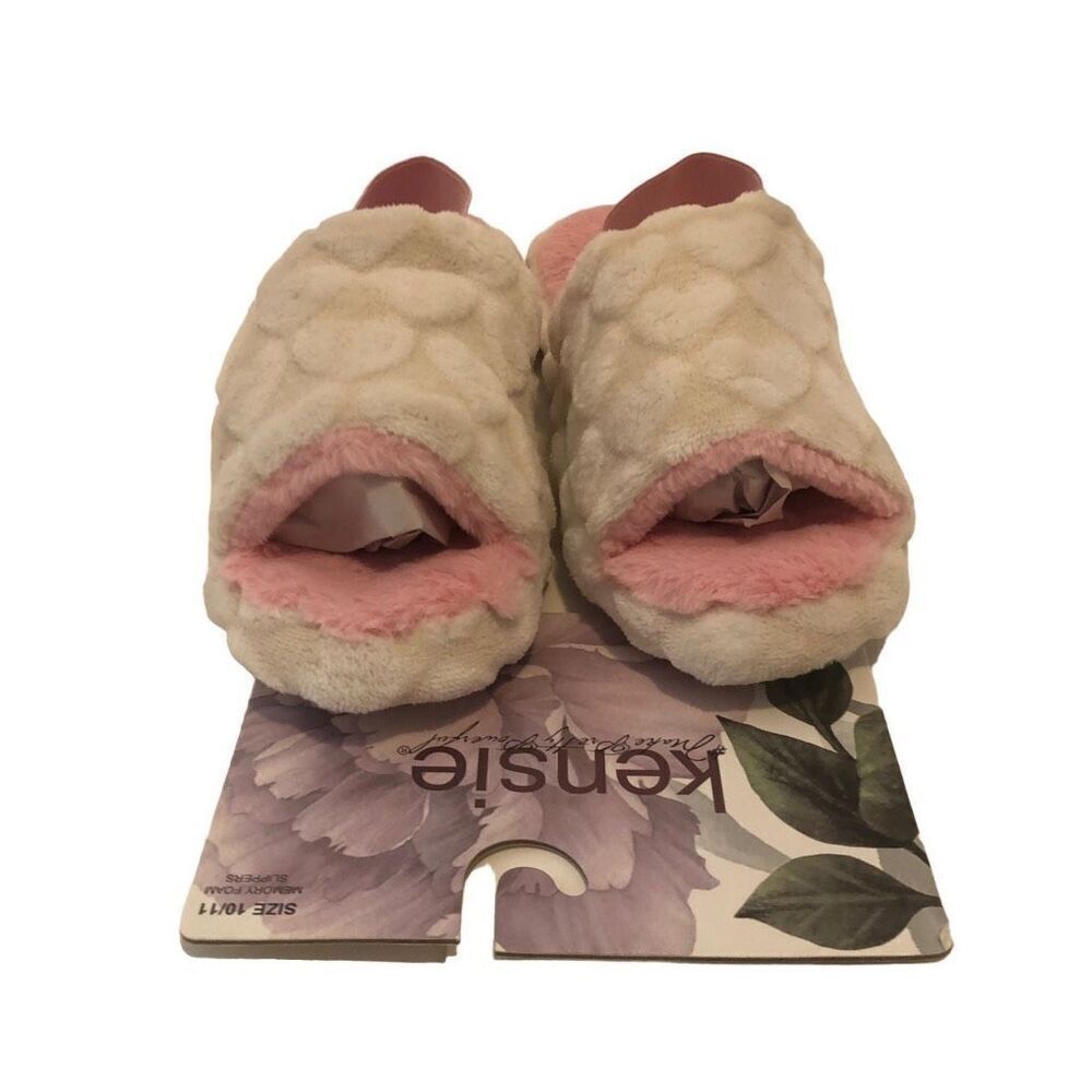Kenzie Memory Foam Slippers Elastic Strap Slip On Size 10/11 NEW